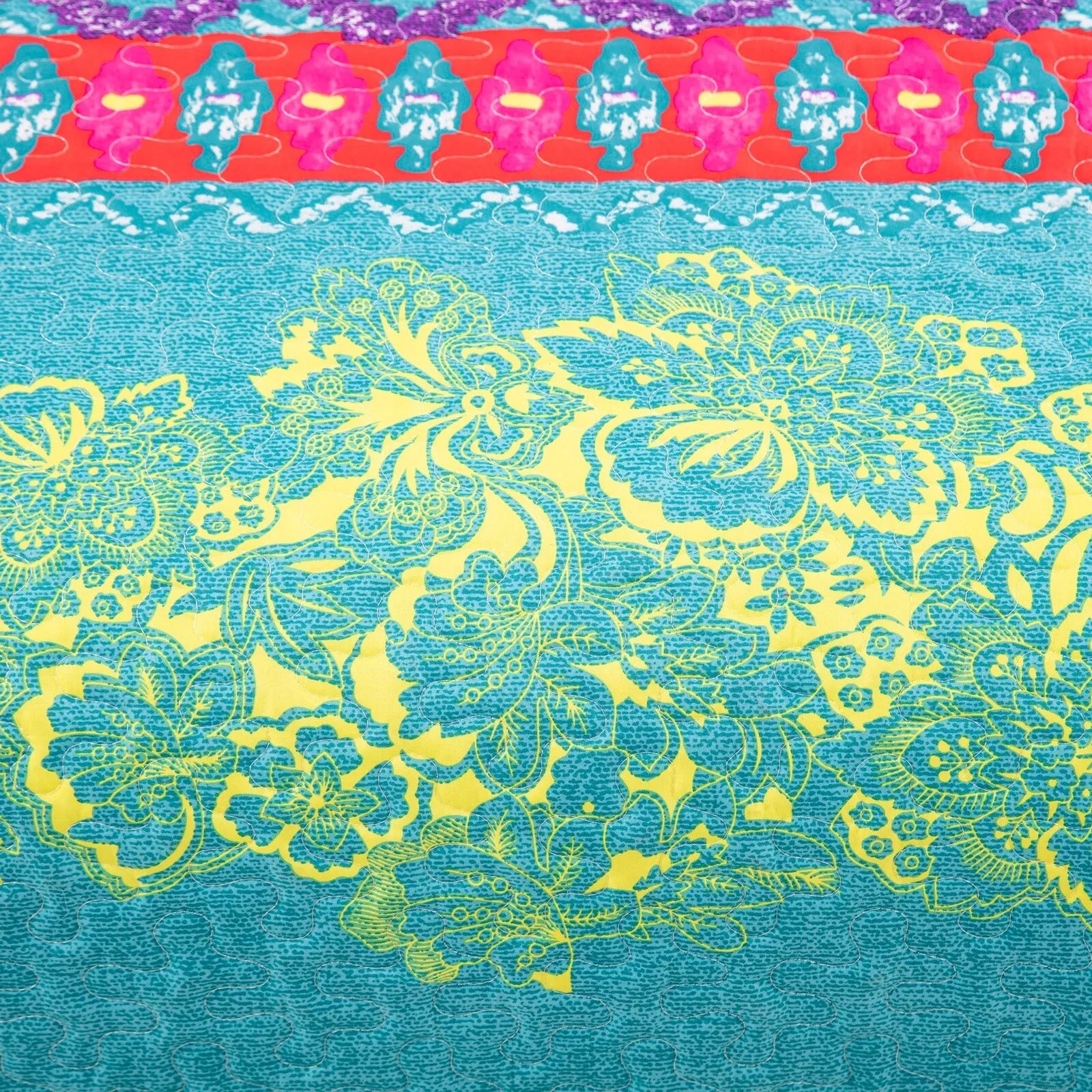 Colorful Quilted bedspread and pillowcovers set: Add a Splash of Color - Queen size 9