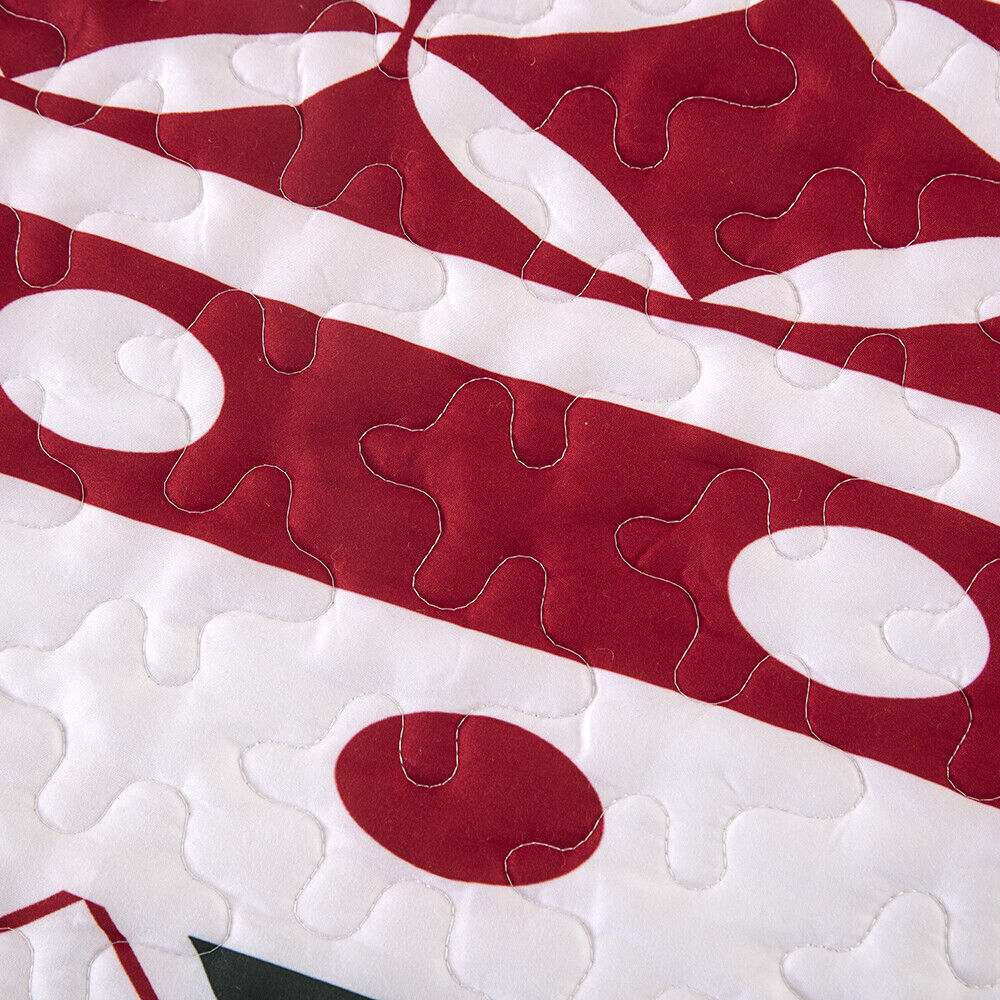 Vintage Christmas Print Queen Bedspread Set 4