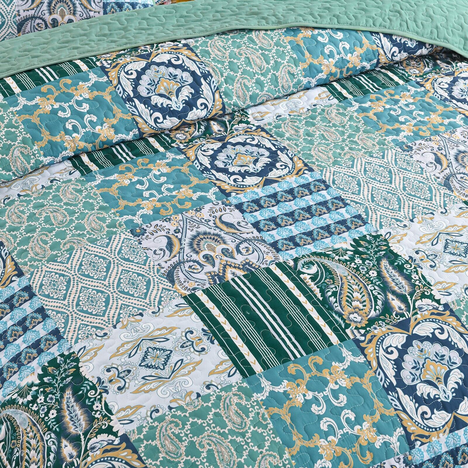 Exquisite Regal Purple 3 Pc Bedspread & Pillow Cover Set 3