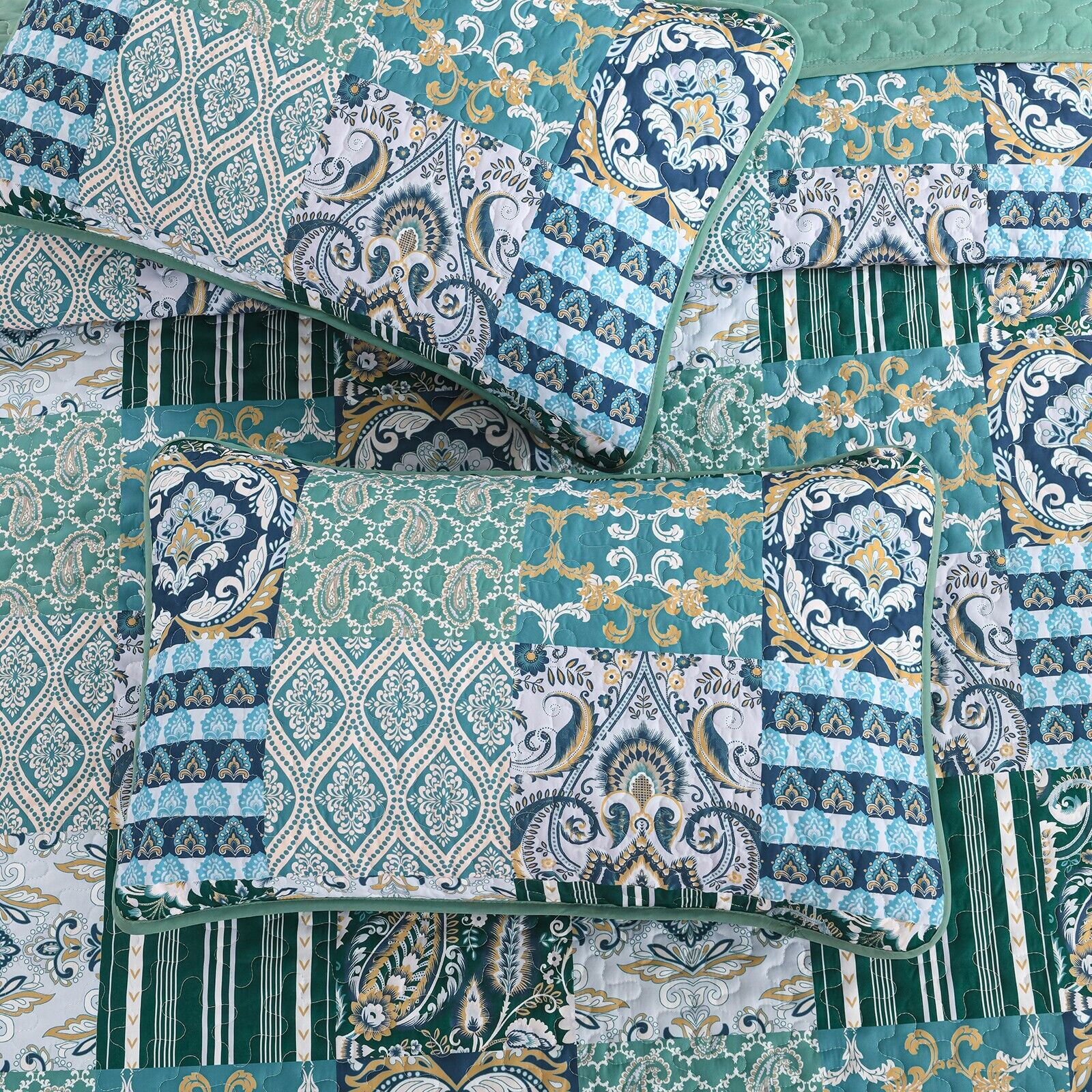 Exquisite Regal Purple 3 Pc Bedspread & Pillow Cover Set 5