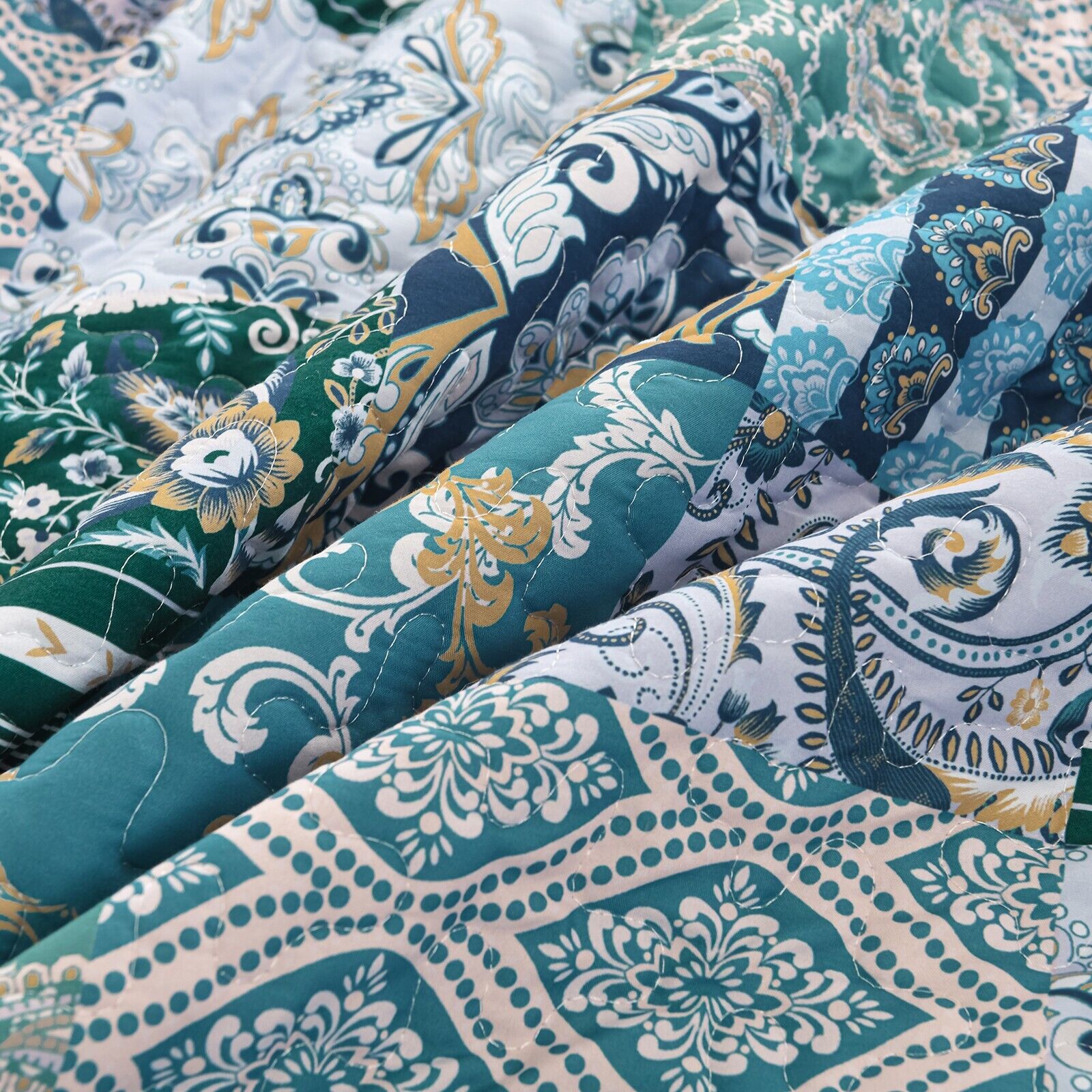 Exquisite Regal Purple 3 Pc Bedspread & Pillow Cover Set 6