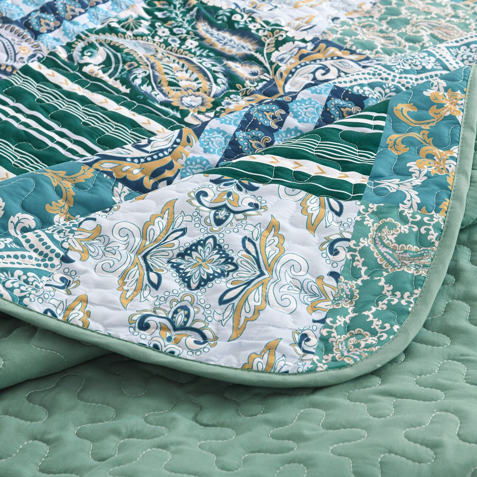 Exquisite Regal Purple 3 Pc Bedspread & Pillow Cover Set 7