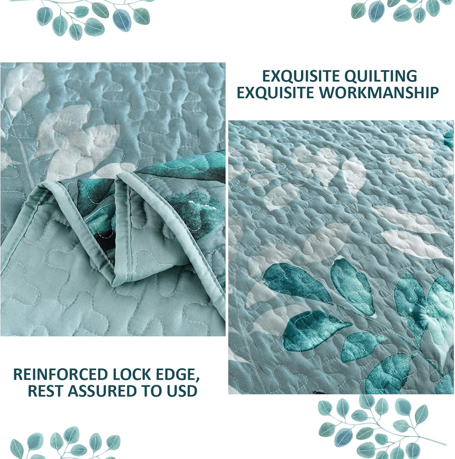 Crafted Quilted Bedspread and Pillowcases Set: A Testament to Elegance - Queen size 5