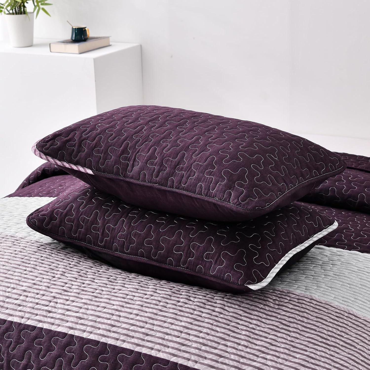 Radiant Quilted coverlet and pillowcovers set: Brighten Any Room - Queen size 5