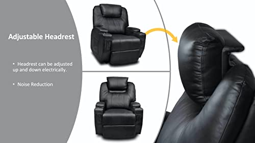 Recliner Lift Heat Massage Armchair Sofa Leather 2 Motor Chair Black 4