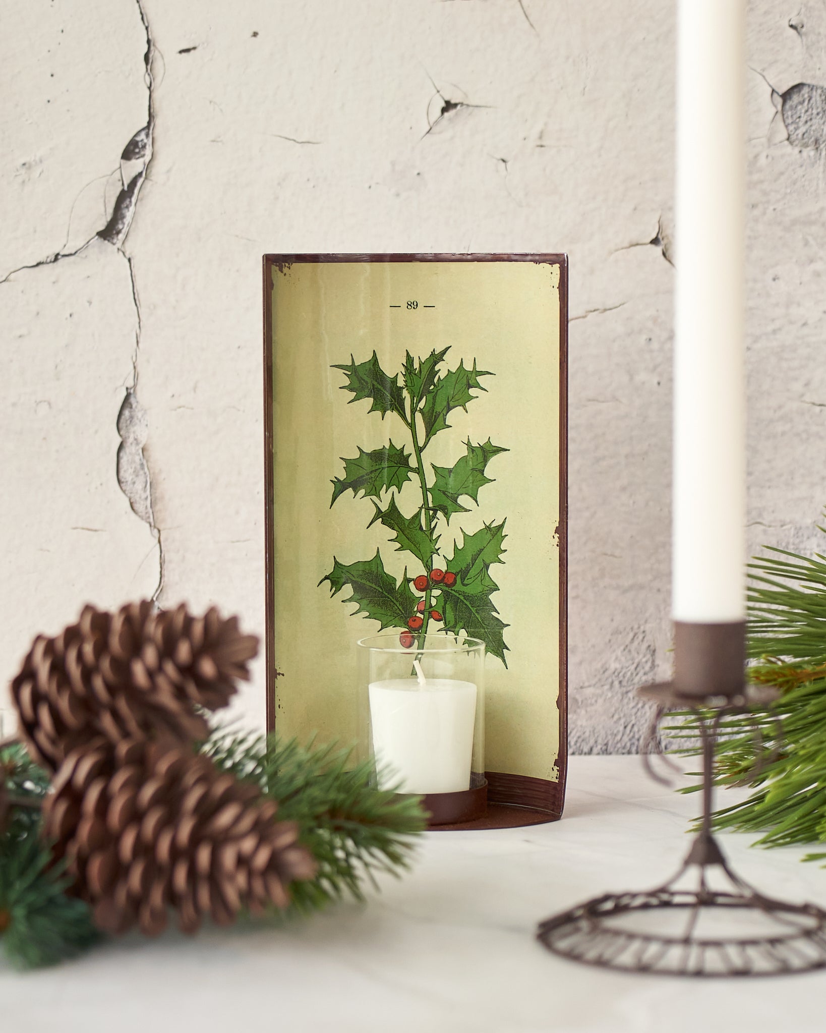 casa-verde-vintage-tin-oval-sconce-holly-21cm 3