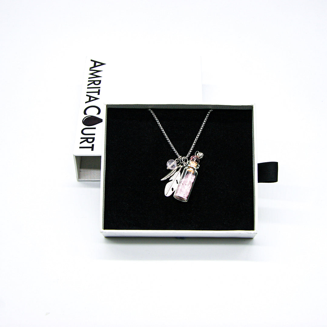 Gift Box - Crystal Bottle (Rose Quartz) + Purify Oil Blend 3