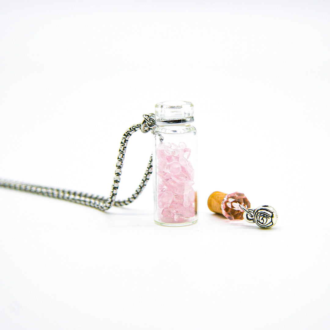 Gift Box - Crystal Bottle (Rose Quartz) + Purify Oil Blend 5