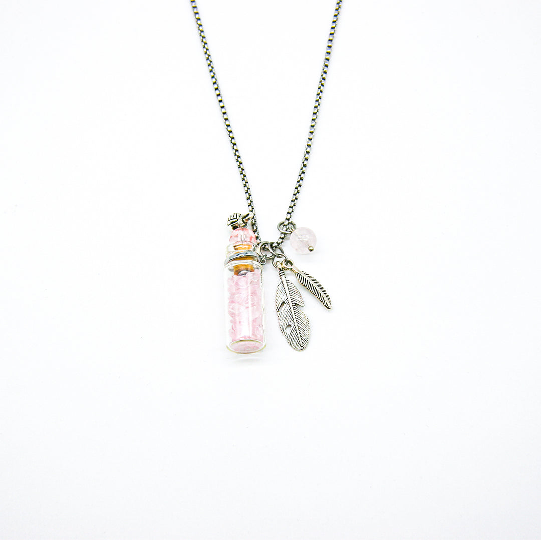 Gift Box - Crystal Bottle (Rose Quartz) + Purify Oil Blend 7