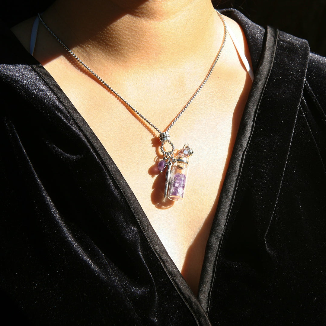Gift Box - Crystal Bottle (Amethyst) + Purify Oil Blend 3