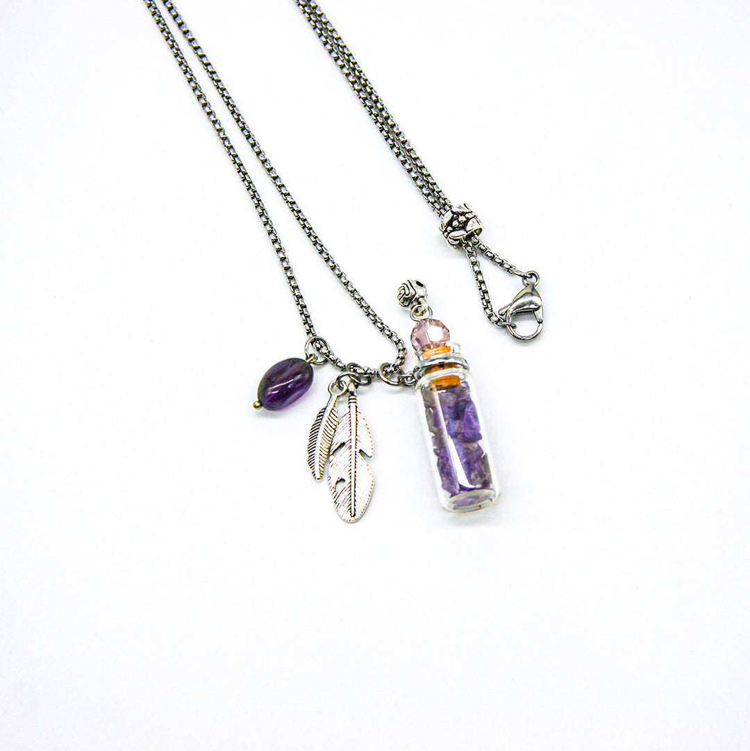 Gift Box - Crystal Bottle (Amethyst) + Purify Oil Blend 7
