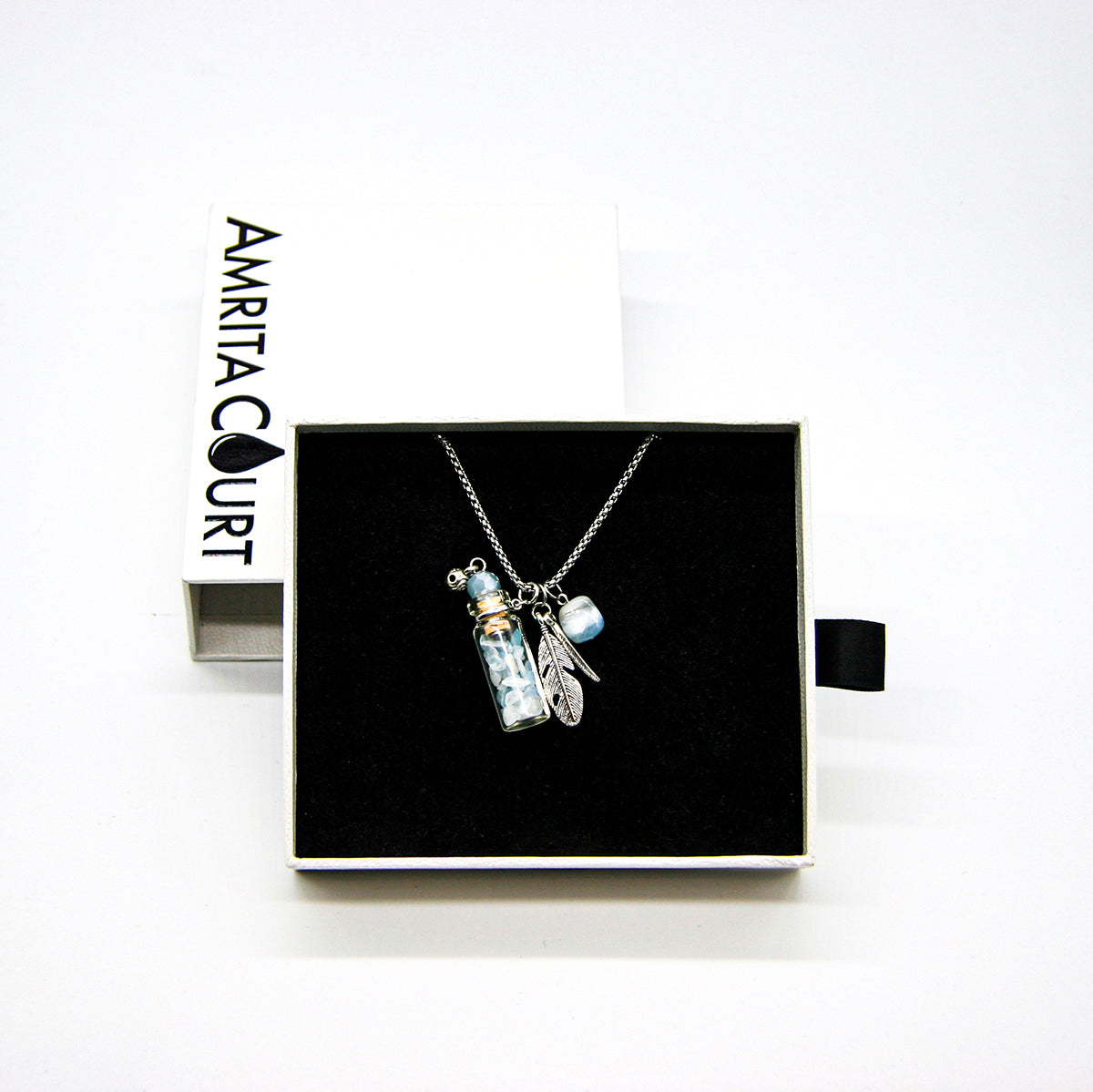 Gift Box - Crystal Bottle (Aquamarine) + Purify Oil Blend 3