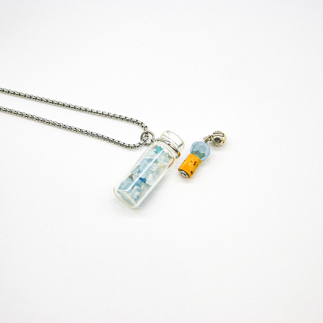 Gift Box - Crystal Bottle (Aquamarine) + Purify Oil Blend 4
