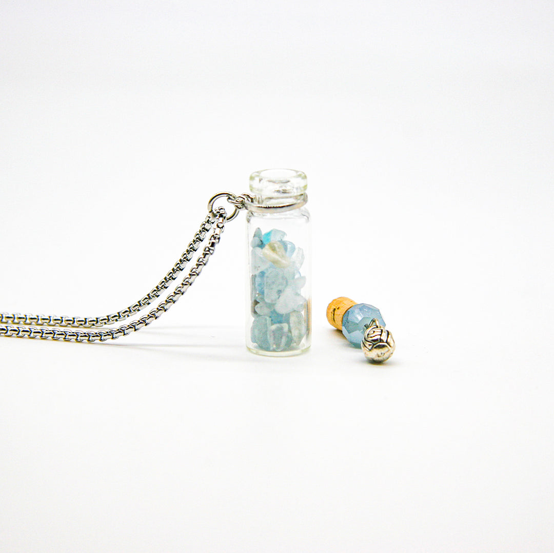 Gift Box - Crystal Bottle (Aquamarine) + Purify Oil Blend 5