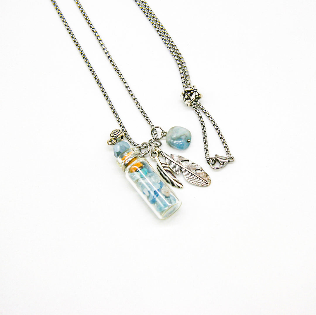 Gift Box - Crystal Bottle (Aquamarine) + Purify Oil Blend 6