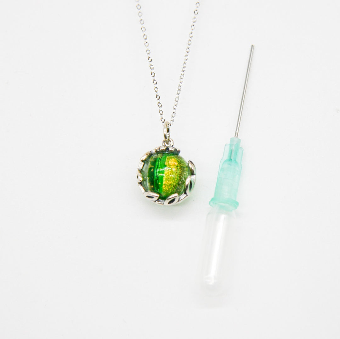 Gift Box - Aroma Necklace White Gold - Planet Aurum Verdant (Gold Green) + Purify Oil Blend 4