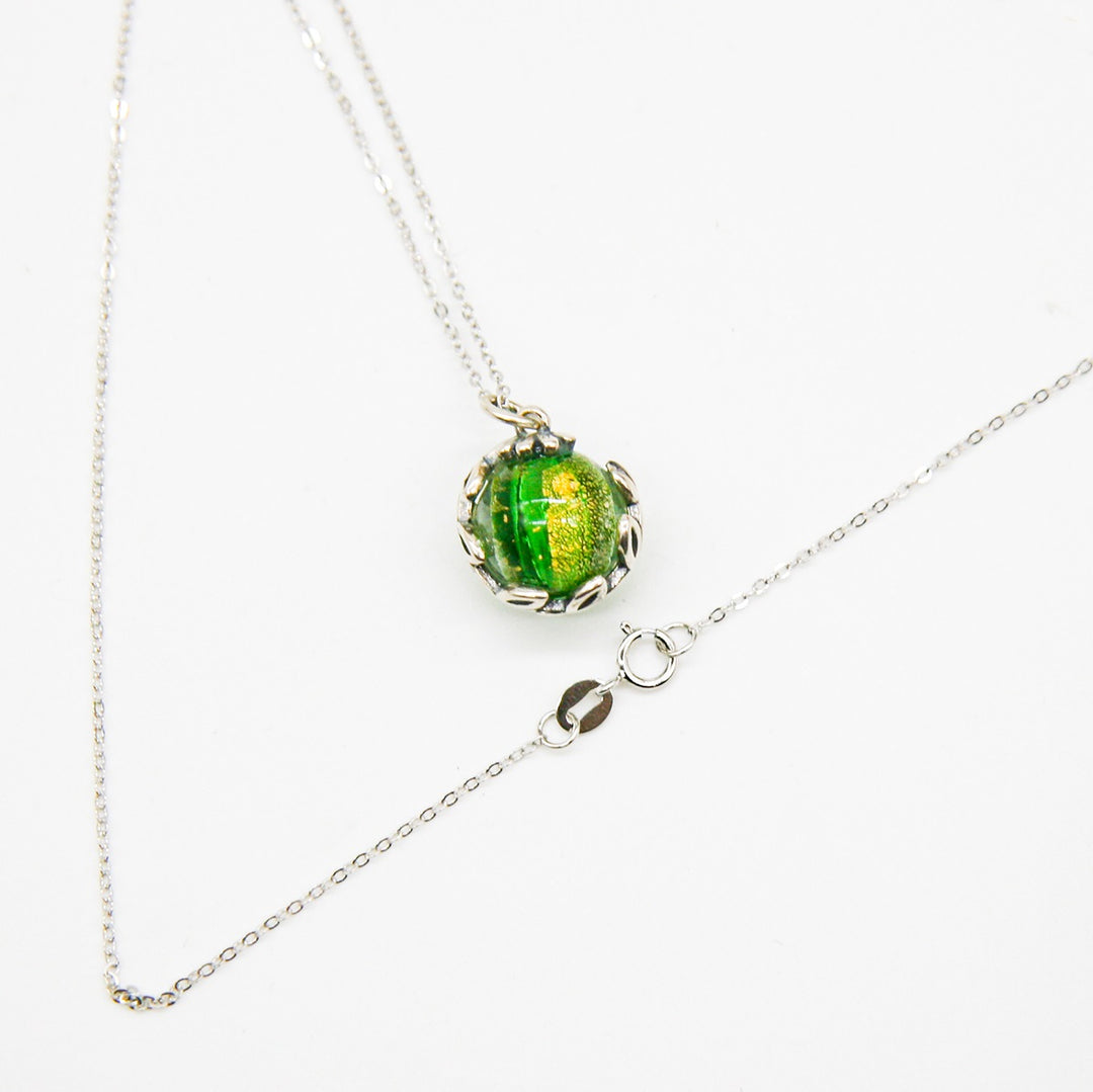 Gift Box - Aroma Necklace White Gold - Planet Aurum Verdant (Gold Green) + Purify Oil Blend 5