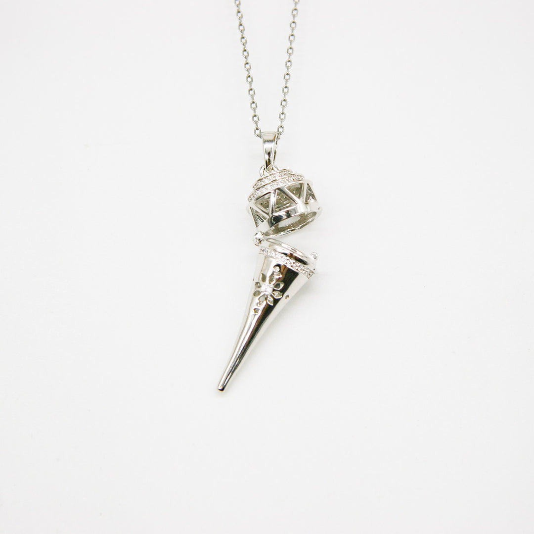 Gift Box - Cone White Gold Aroma Necklace + Purify Oil Blend 5