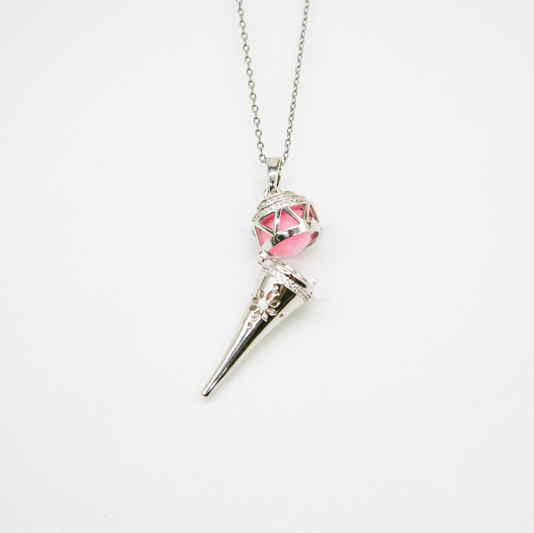 Gift Box - Cone White Gold Aroma Necklace + Purify Oil Blend 6