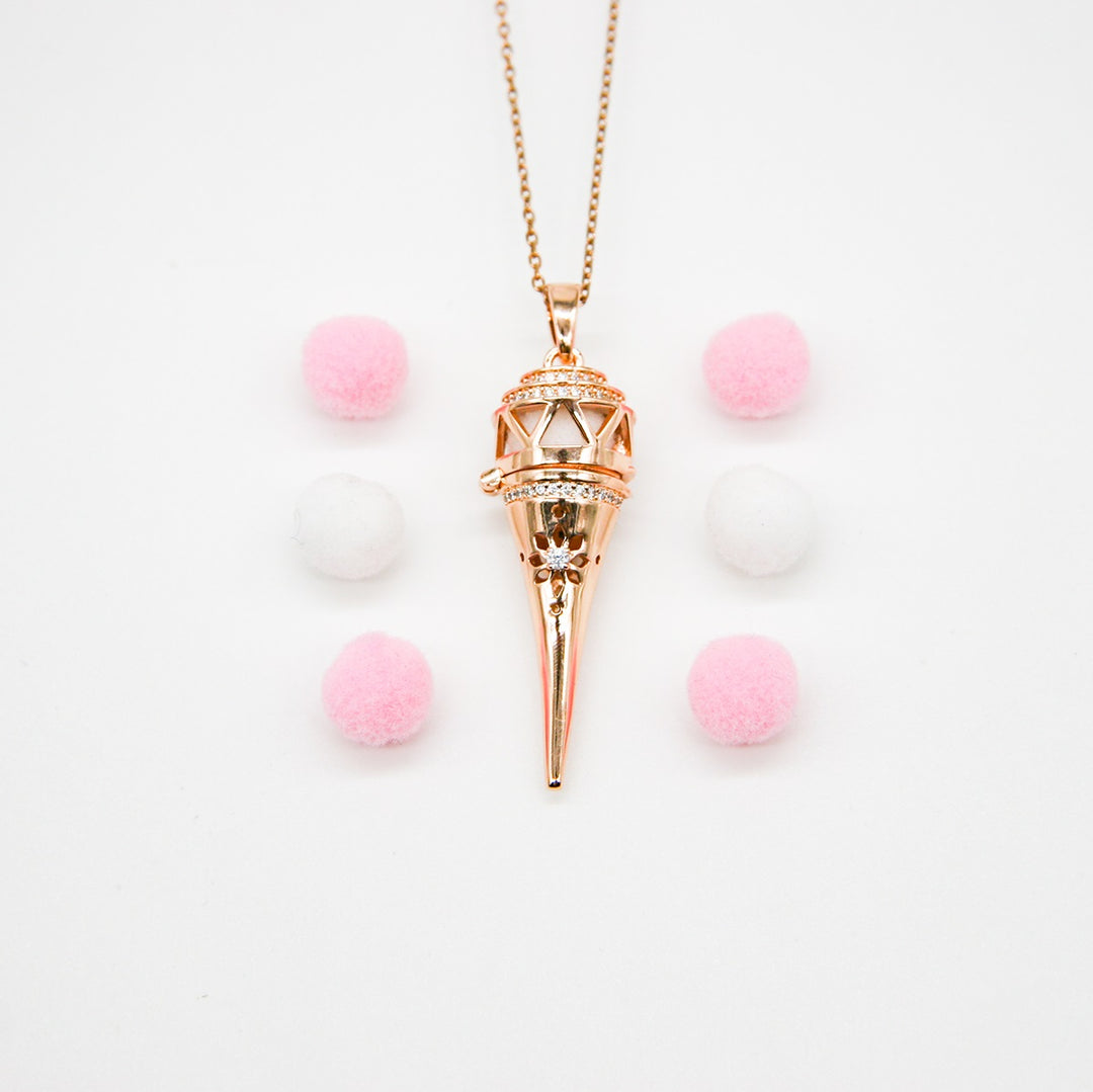 Gift Box - Cone Rose Gold Aroma Necklace + Purify Oil Blend 5