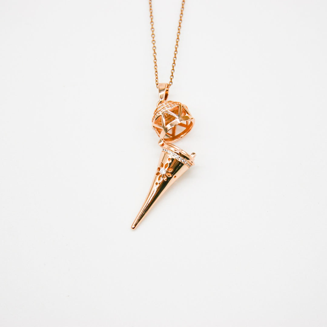 Gift Box - Cone Rose Gold Aroma Necklace + Purify Oil Blend 6