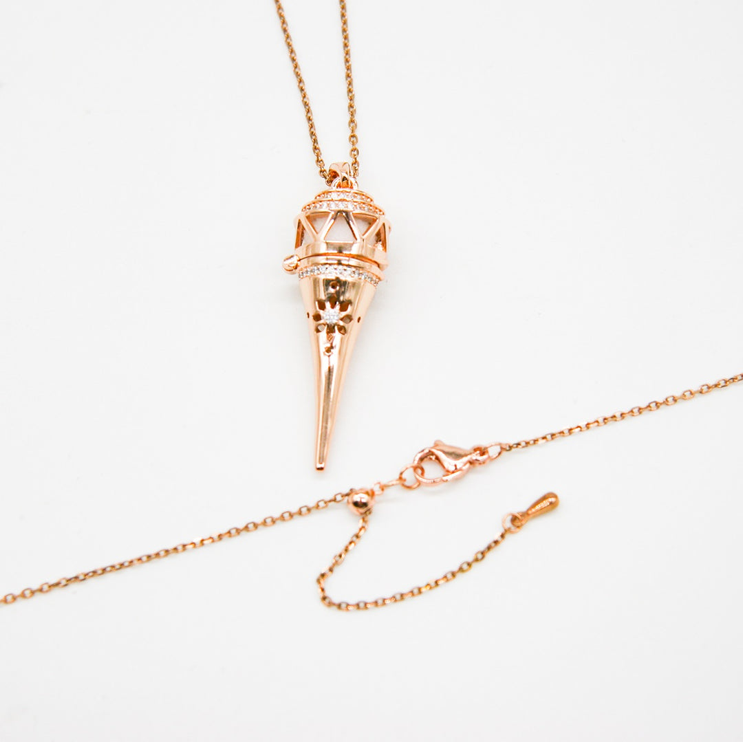 Gift Box - Cone Rose Gold Aroma Necklace + Purify Oil Blend 7