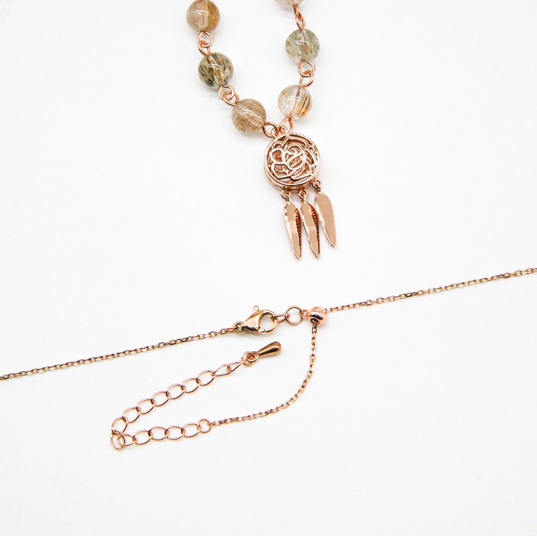Gift Box - Rose Rose Gold Aroma Necklace + Purify Oil Blend 4