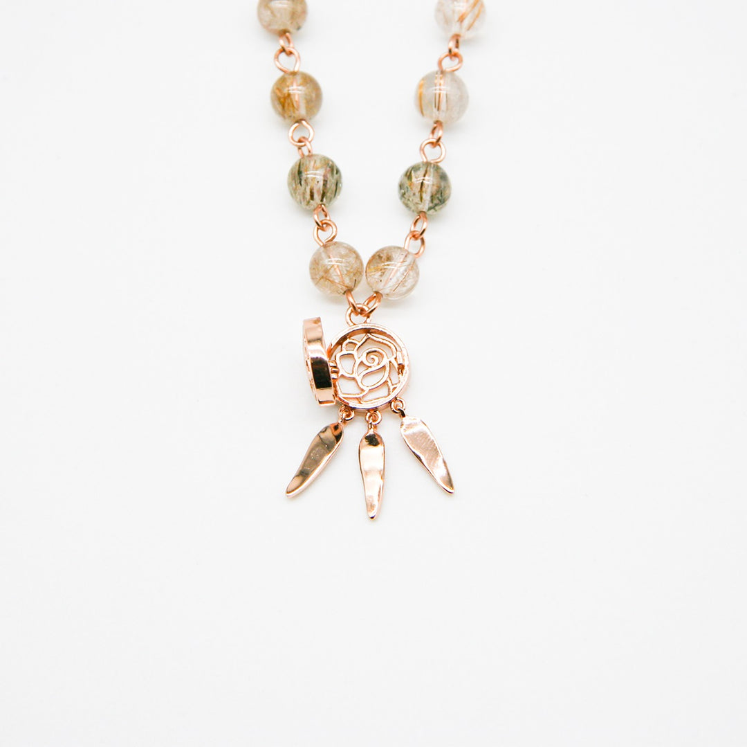 Gift Box - Rose Rose Gold Aroma Necklace + Purify Oil Blend 6
