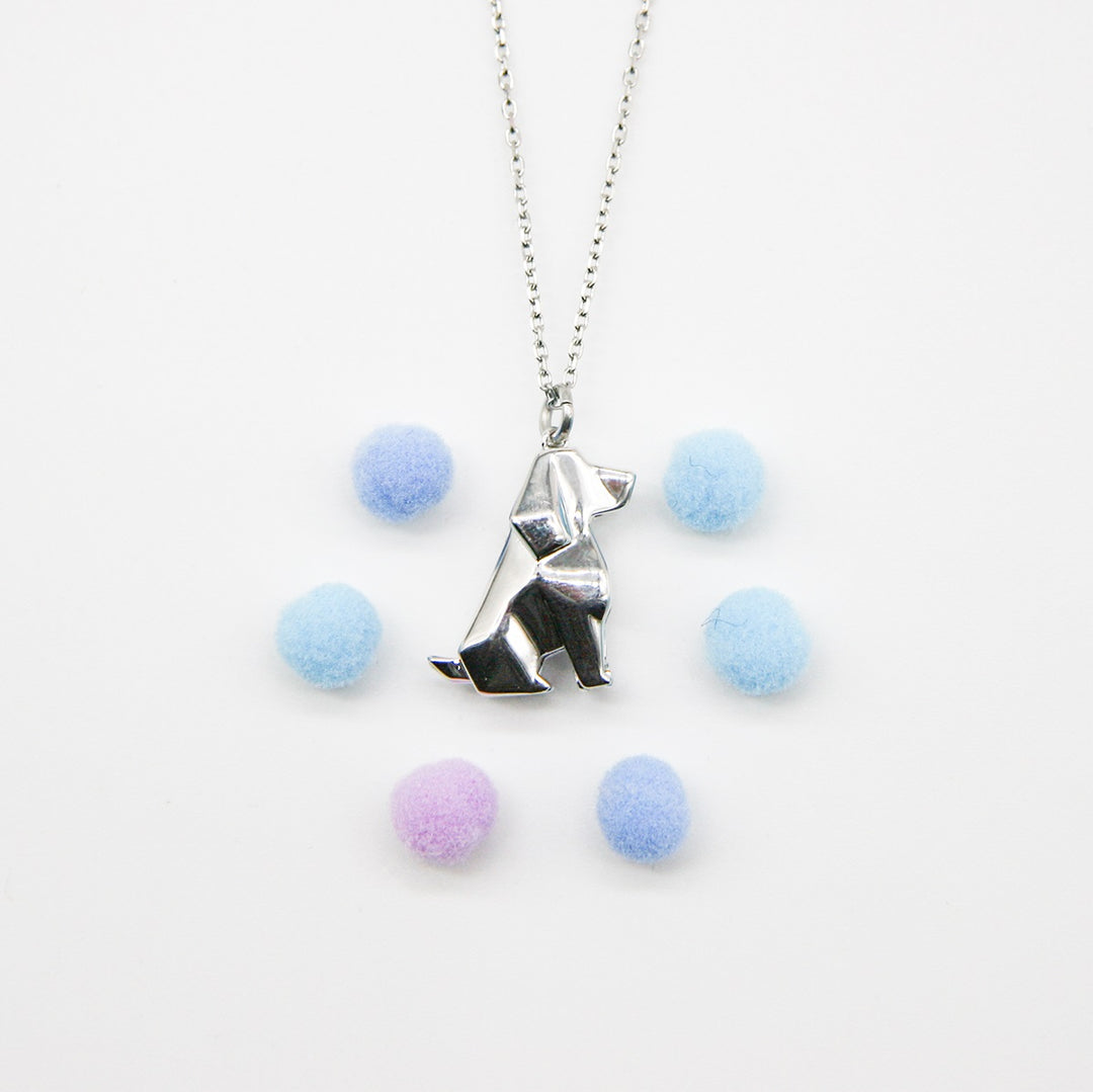 Gift Box - Dog White Gold Aroma Necklace + Purify Oil Blend 6