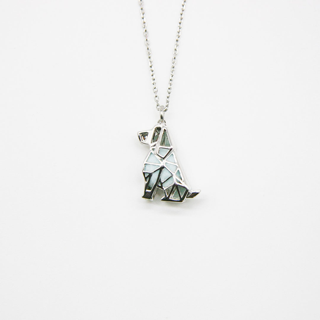 Gift Box - Dog White Gold Aroma Necklace + Purify Oil Blend 8
