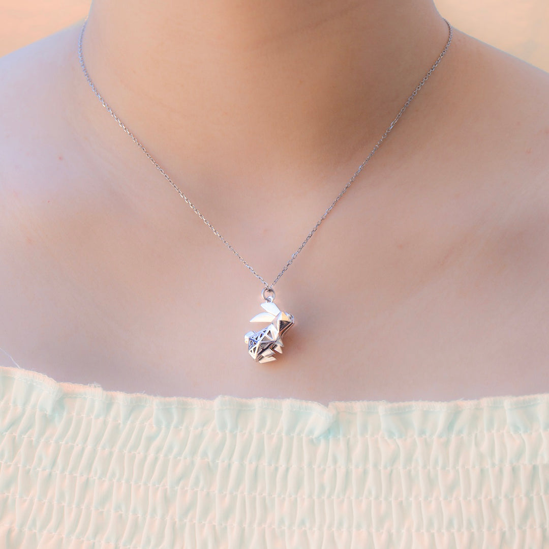 Gift Box - Rabbit White Gold Aroma Necklace + Purify Oil Blend 3