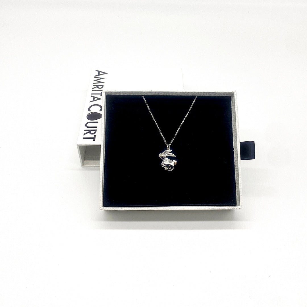 Gift Box - Rabbit White Gold Aroma Necklace + Purify Oil Blend 4