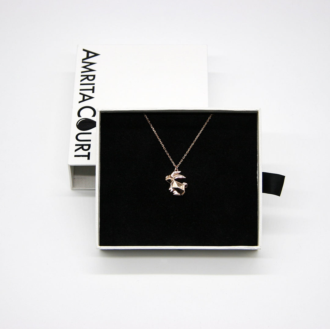 Gift Box - Rabbit Rose Gold Aroma Necklace + Purify Oil Blend 4