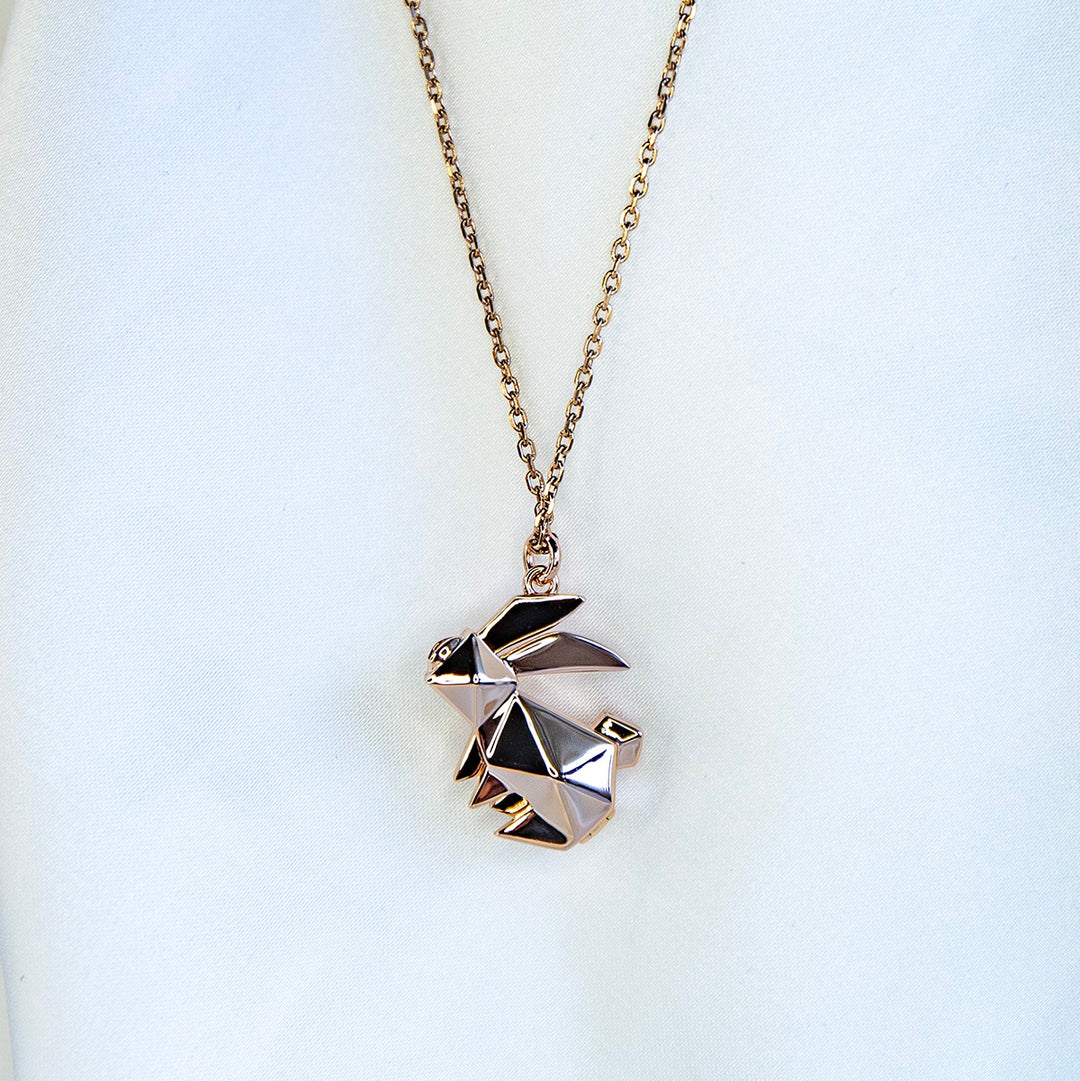 Gift Box - Rabbit Rose Gold Aroma Necklace + Purify Oil Blend 5