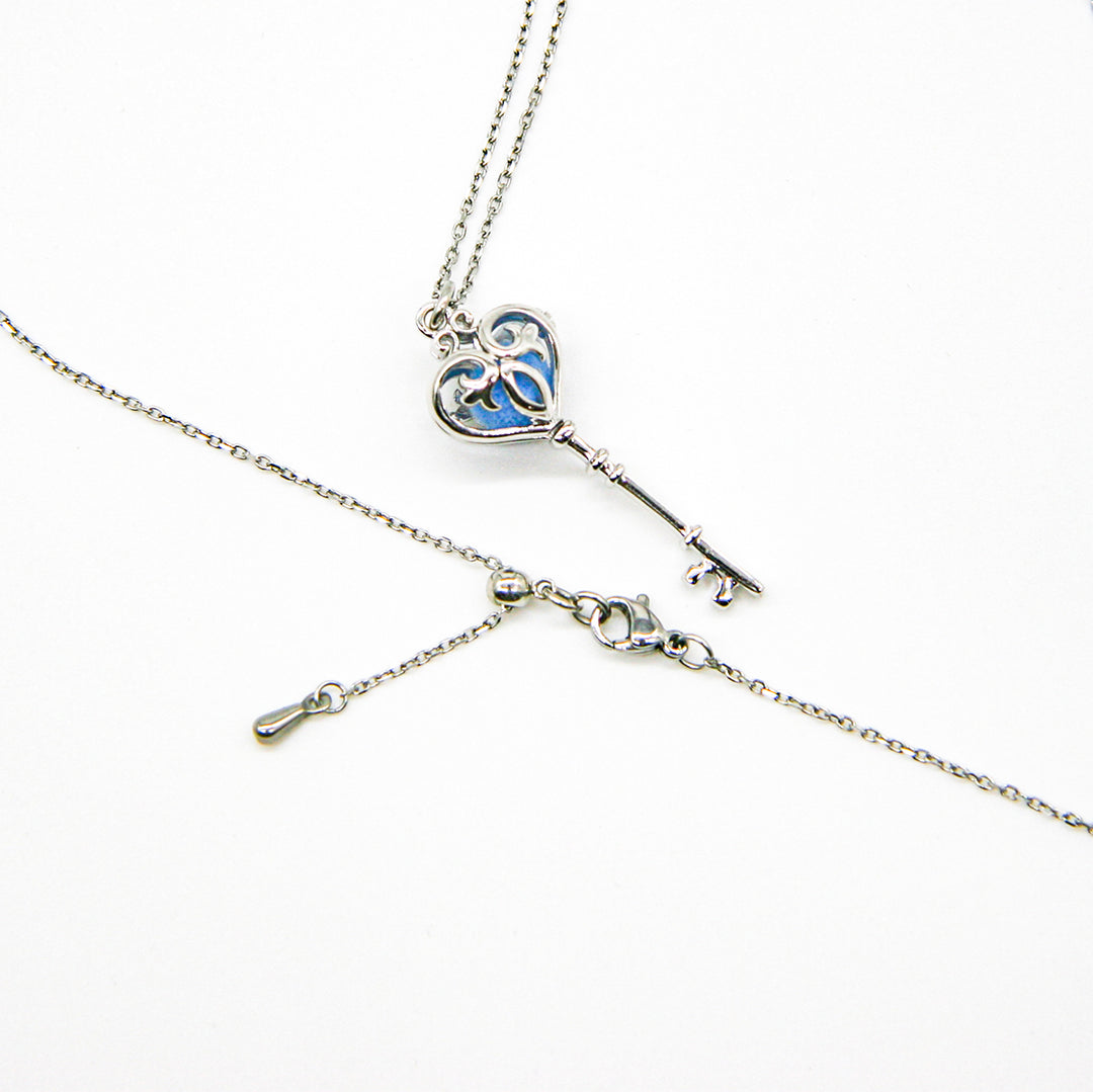 Gift Box - Key White Gold Aroma Necklace + Purify Oil Blend 7