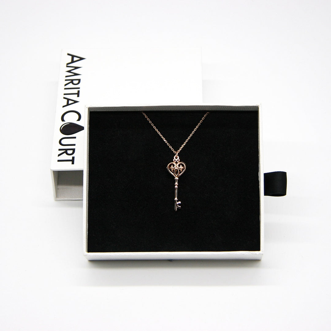 Gift Box - Key Rose Gold Aroma Necklace + Purify Oil Blend 3