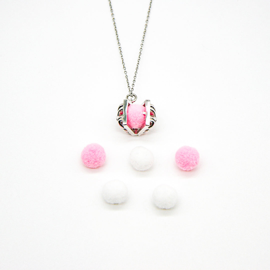 Gift Box - Chest White Gold Aroma Necklace + Purify Oil Blend 5