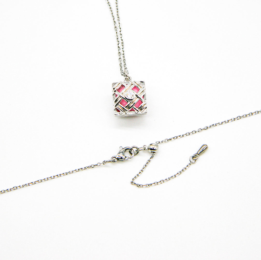 Gift Box - Chest White Gold Aroma Necklace + Purify Oil Blend 6