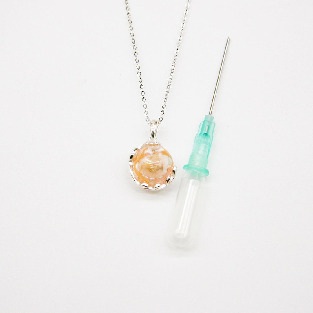 Gift Box - Aroma Necklace White Gold - Planet Nebula Nova (Pink) + Purify Oil Blend 5