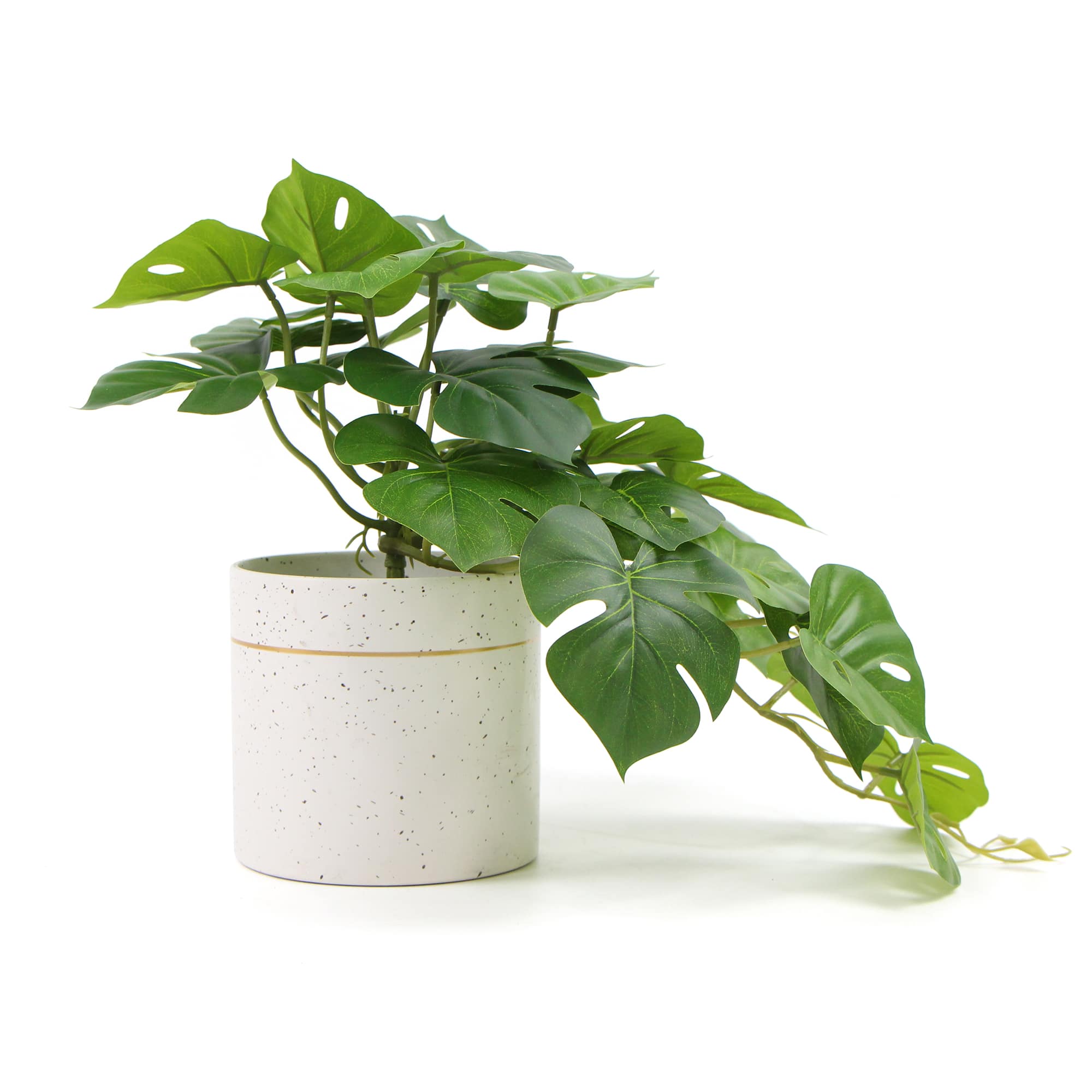 Decorative Ceramic Bowl Potted Artificial Monstera Plant 30cm 4