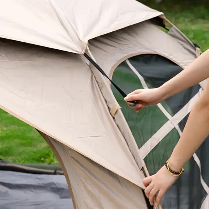 3-4 Person Foldable Tent with Two Doors and Two Windows - Large Size (210x200x135cm), Perfect for Outdoor Adventures 4
