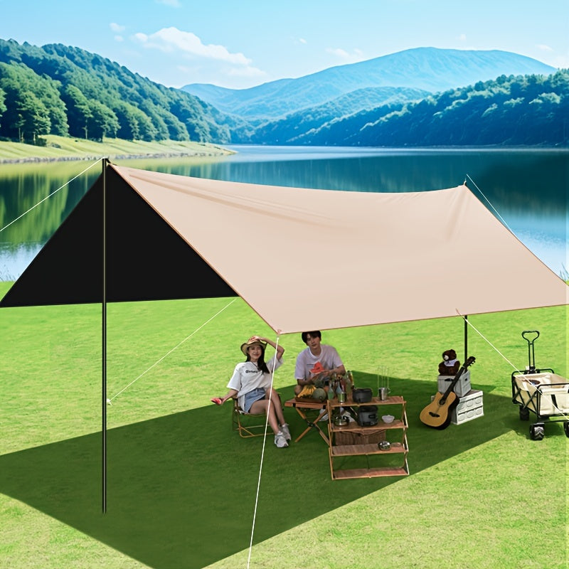 Outdoor camping square sky curtain, black glue sky curtain, sun and rain protection 500*300cm 4