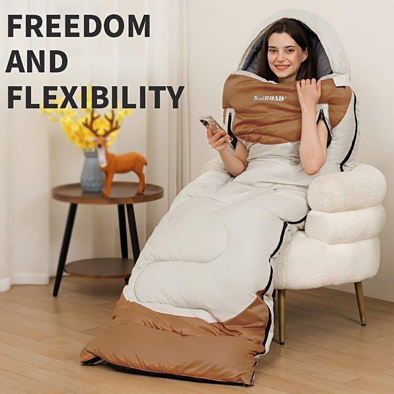 Extra Wide Mummy Sleeping Bag - 3 Season Warm & Cold Weather, Waterproof, Lightweight (with Compression Sack) 3