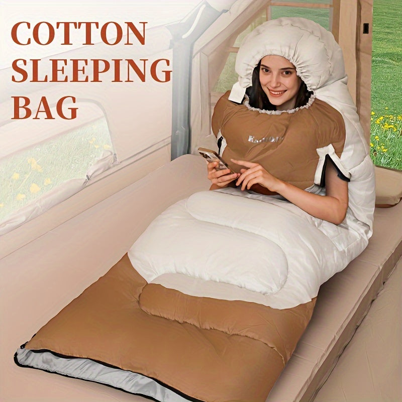 KAIROAD Extra Wide Mummy Sleeping Bag + FREE Accessories (Eye Mask, Earplugs, Square Pillow) - 3 Season, Warm & Cold Weather, Waterproof 3