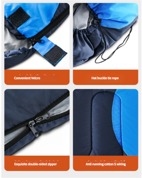 Sleeping Bag -  Lightweight for Adults, Camping, Hiking, Backpacking (With accessories + eye mask + earbuds + square pillow) 4