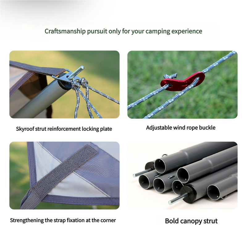 520*420 cm Hexagon Camping Tent Tarp - Waterproof, UV Protection, Sunshade Canopy Shelter for Camping, Hiking, Picnic 4