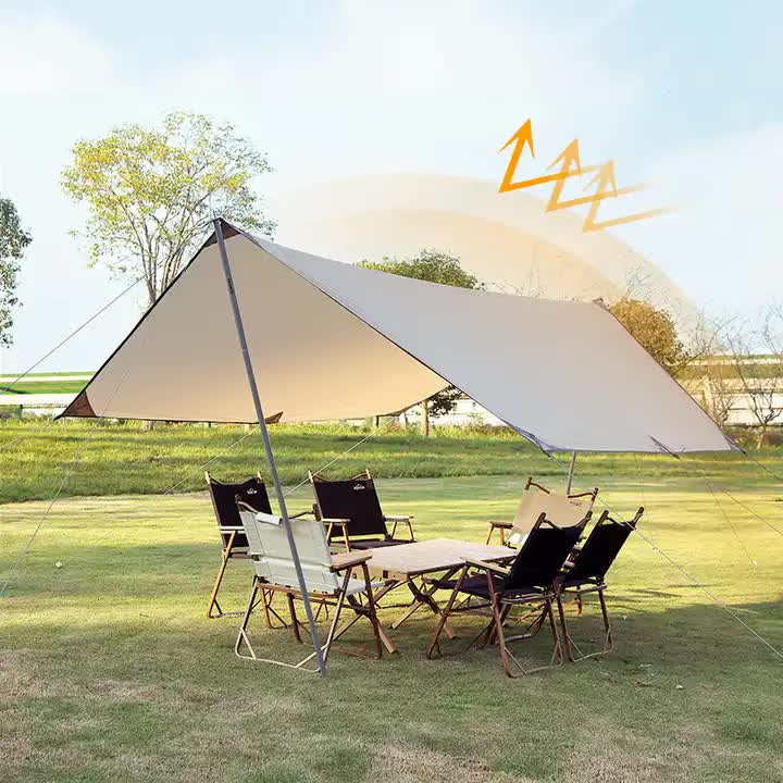 500*292 cm  Large  Square Camping Tarp Shelter - Waterproof, UV Protection, Sunshade Canopy Shelter for Camping, Hiking, Picnic 5