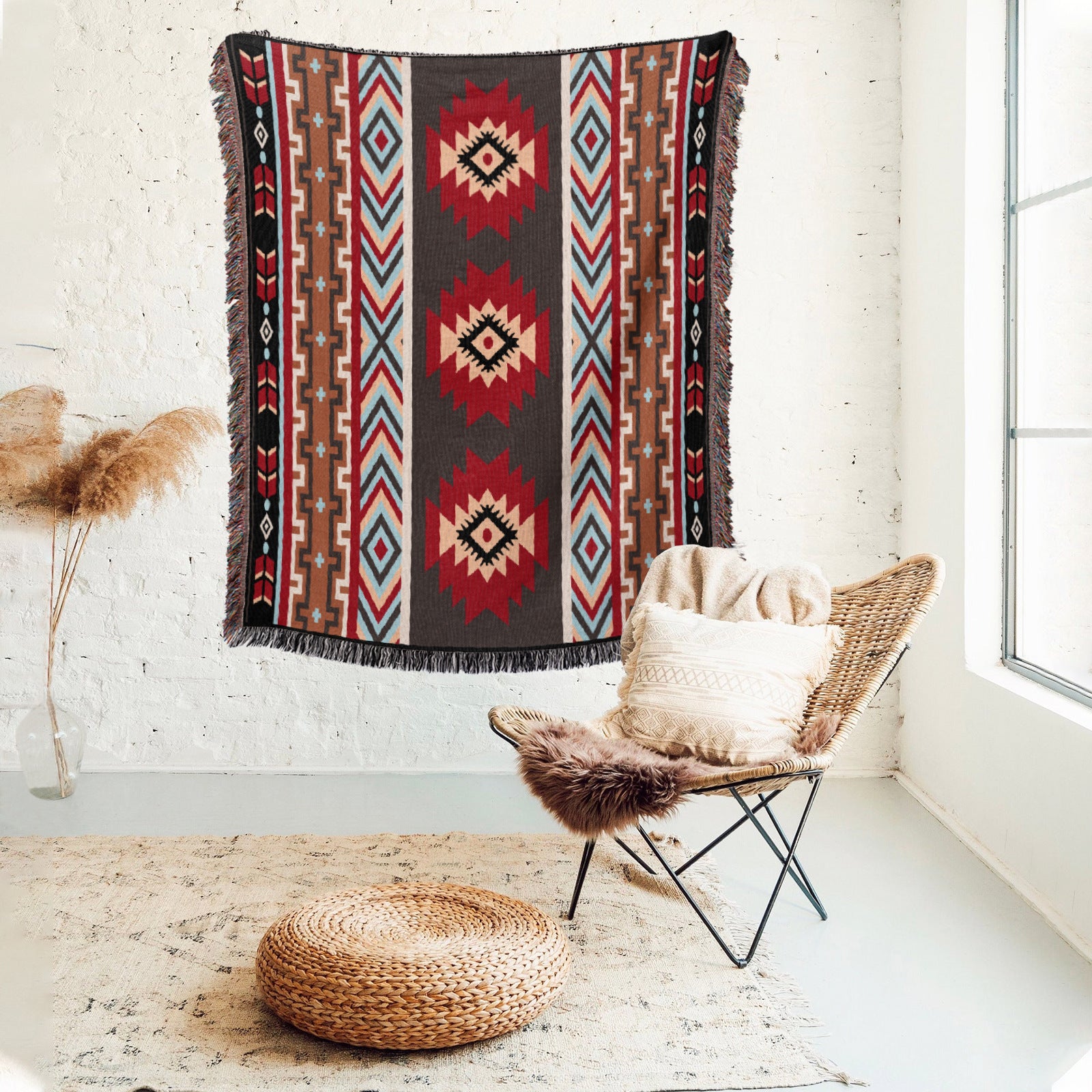 2pcs pack set 180*300cm Bohemian Picnic Blanket, Waterproof Camping Blanket, Outdoor Rug for Camping, Picnic, Beach 4