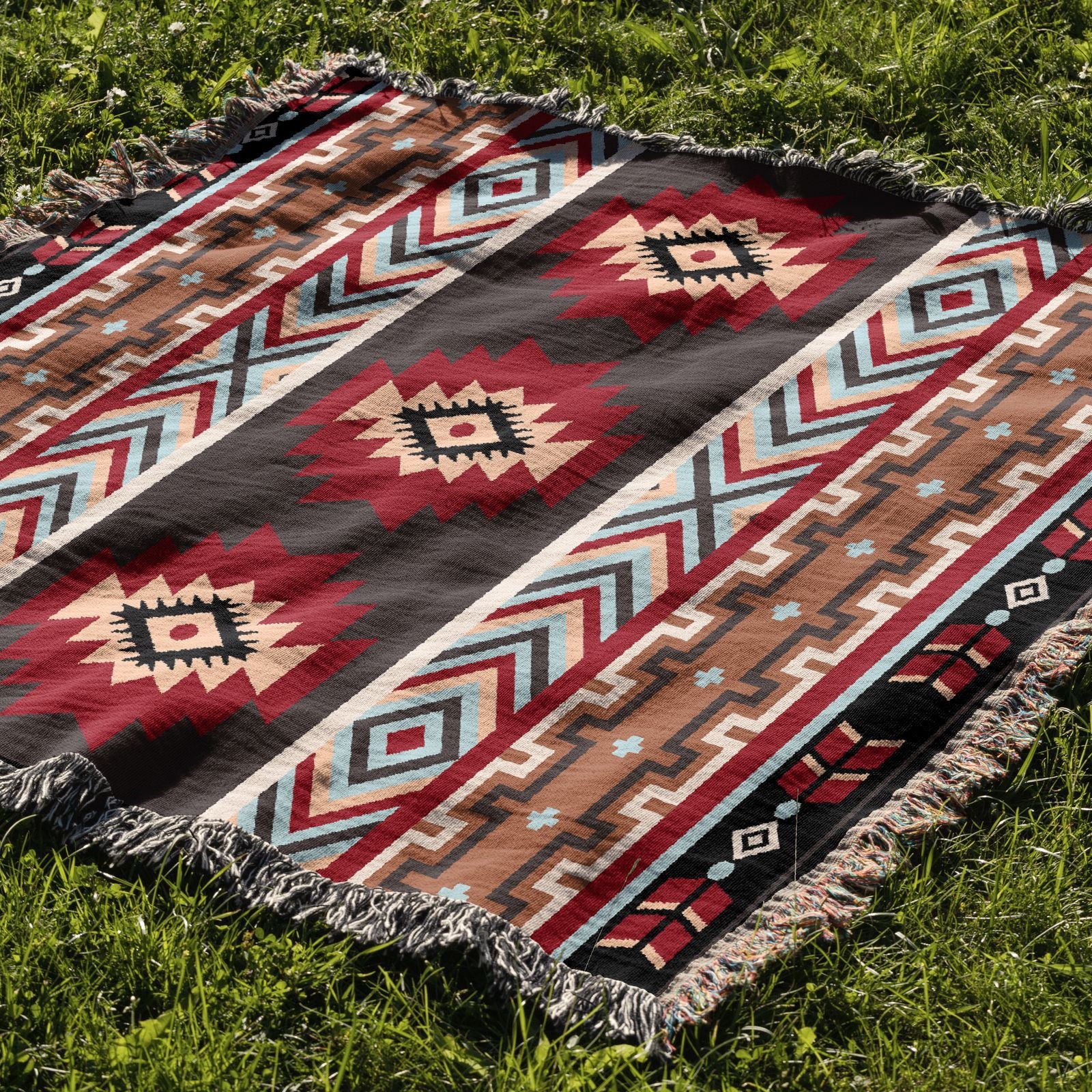 2pcs pack set 180*300cm Bohemian Picnic Blanket, Waterproof Camping Blanket, Outdoor Rug for Camping, Picnic, Beach 5
