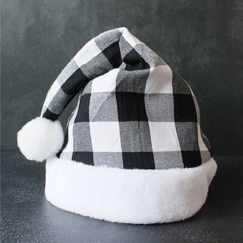 2 Pack Plaid Santa Hats for Adults, Buffalo Check Christmas Hats with White Fur Trim 3